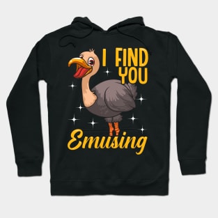 I Find You Emusing Adorable Emu Amusing Pun Hoodie